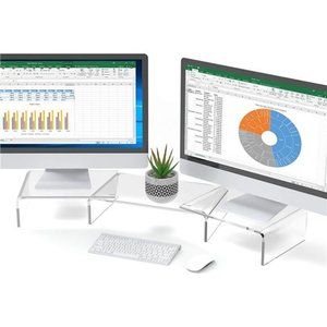Acrylic Monitor Stand Riser, Dual Monitor Stand with Adjustable Length and Angle